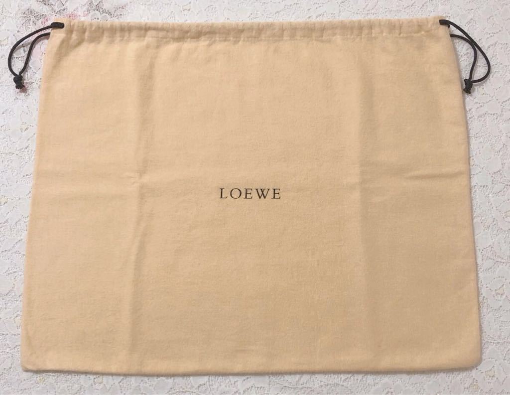 ロエベ「LOEWE」バッグ保存袋 2枚組 旧型 (3392) 正規品 付属品 内袋 布袋 巾着袋 布製 ベージュ の画像2