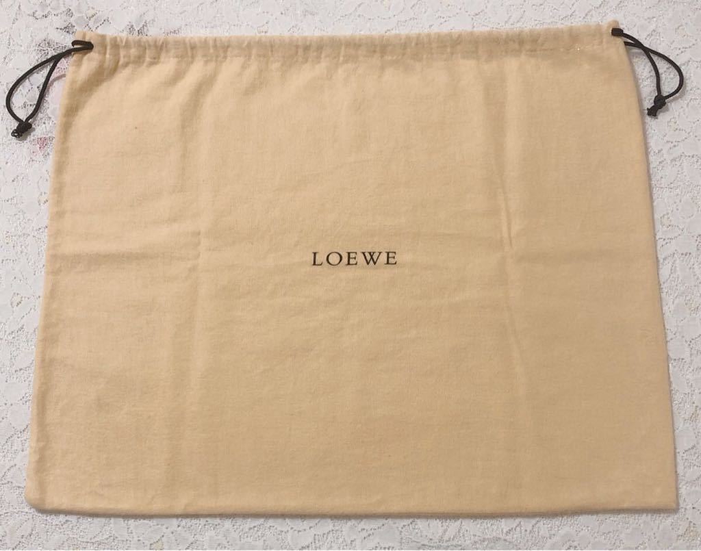ロエベ「LOEWE」バッグ保存袋 2枚組 旧型 (3392) 正規品 付属品 内袋 布袋 巾着袋 布製 ベージュ の画像3