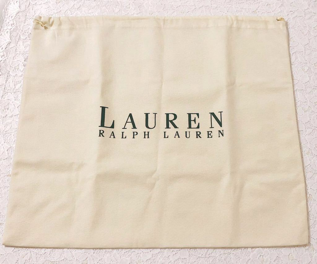 ラルフローレン「RALPH LAUREN」バッグ保存袋 (3607) 正規品 付属品 布袋 巾着袋 不織布製 52×46cm クリーム色 大きめ_画像1