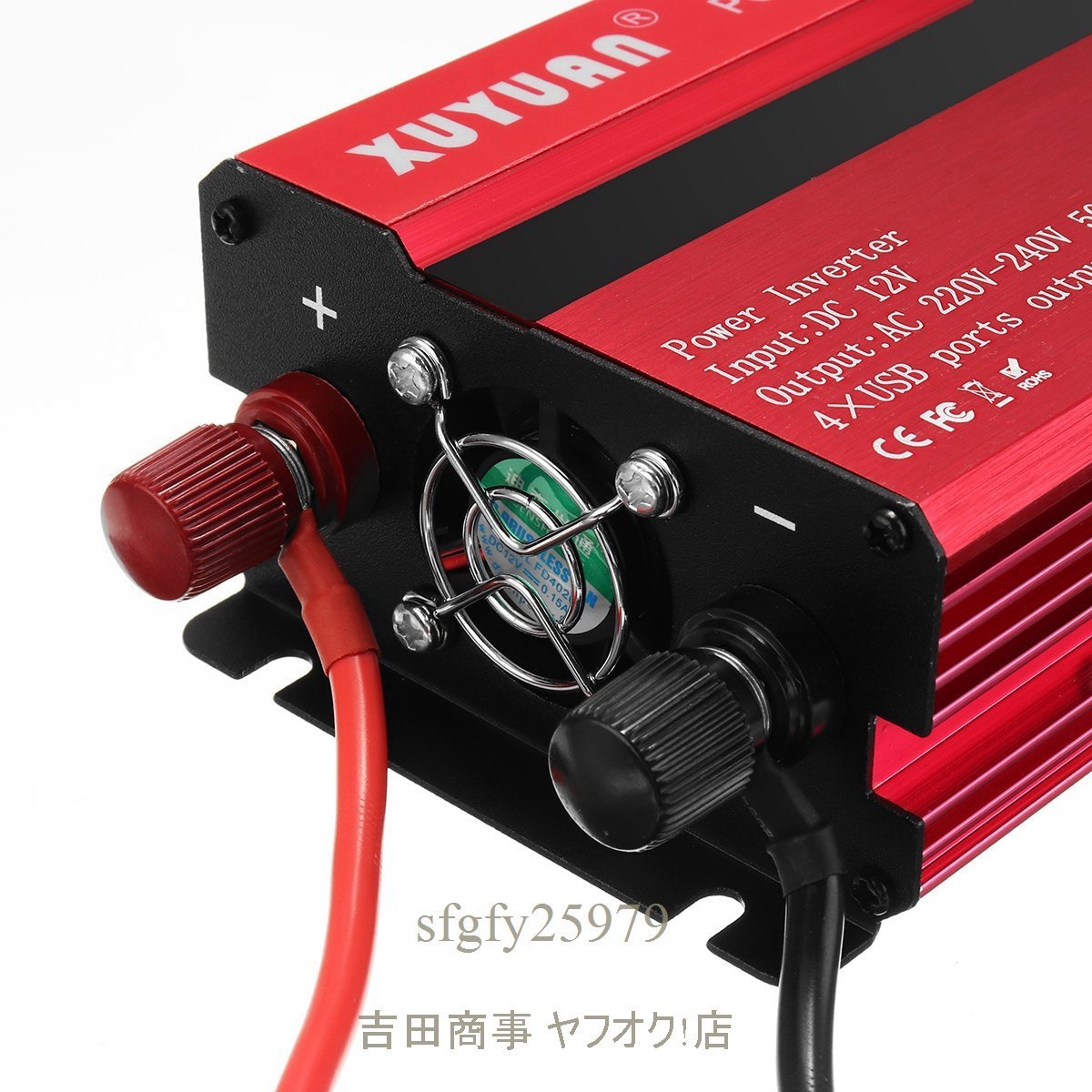 A7700☆新品インバーター（赤）入力DC12V 出力AC110V 連続出力4000W トランスコンバータ充電器ソーラー lcdディスプレイ_画像5