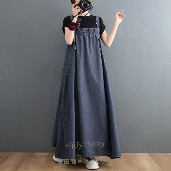 B0801* new goods M-2XL size autumn winter fine quality large size Denim jumper skirt One-piece oversize overall skirt 