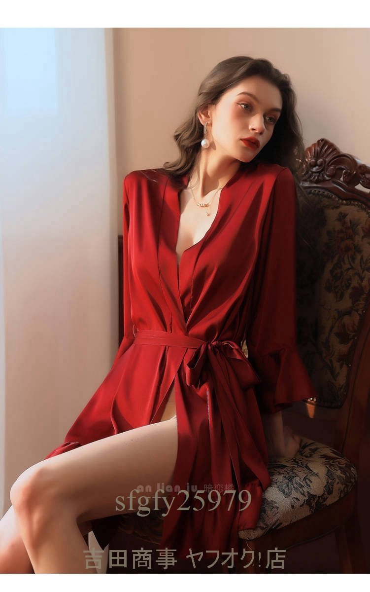 B0360☆新品ワンピースレディース 20代30代40代 超sexy 女性 極美品 上質 ルームウェア red_画像4