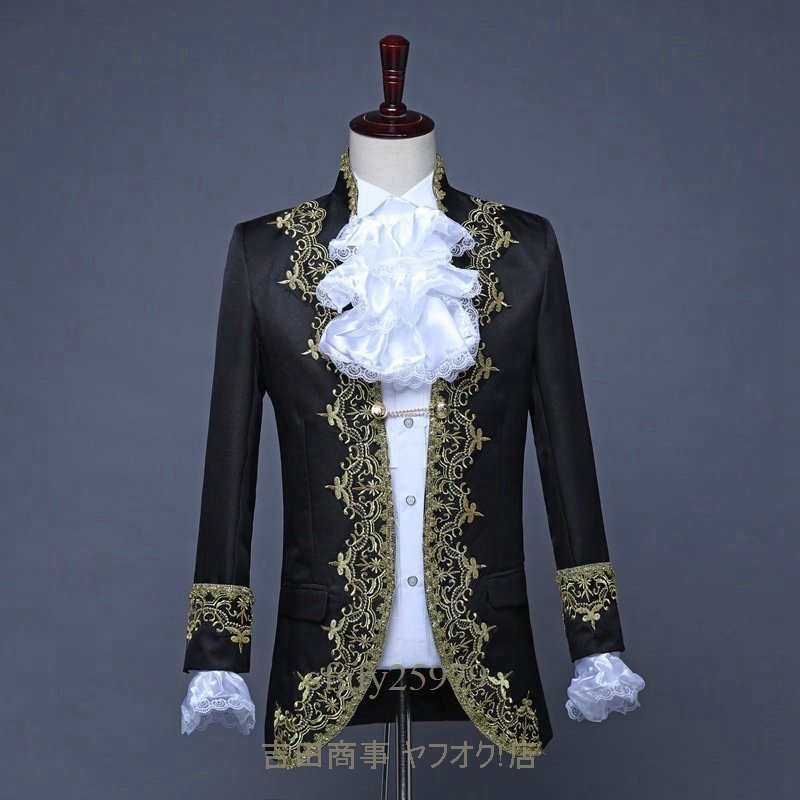 A7647 new goods fine quality 4 point set .. costume play clothes ..( black ) tuxedo stage costume outer garment trousers chairmanship musical performance . presentation XS-XL