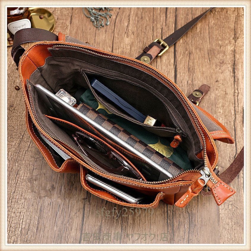 A5888* new goods high class original leather handmade cow leather leather original leather hand made men's bag diagonal .. bag shoulder bag 