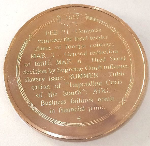 レア 限定品 1857年 アメリカ 奴隷制度史 連邦最高裁判決 スコット対サンフォード事件 フランクリンミント 造幣局製 メダル コイン 記章_画像3