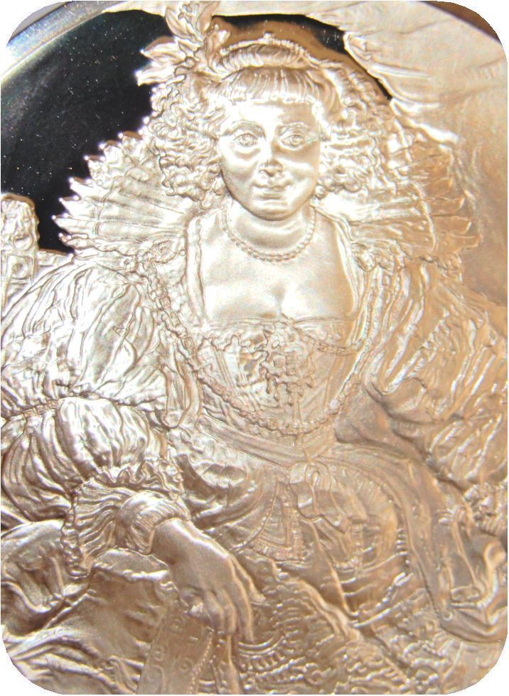 レア 限定品 世界の偉大な画家 絵画 ルーベンスの妻 婚礼衣装 エレーヌ・フールマン 記念品 純銀製メダル 記章 コイン コレクション_画像2