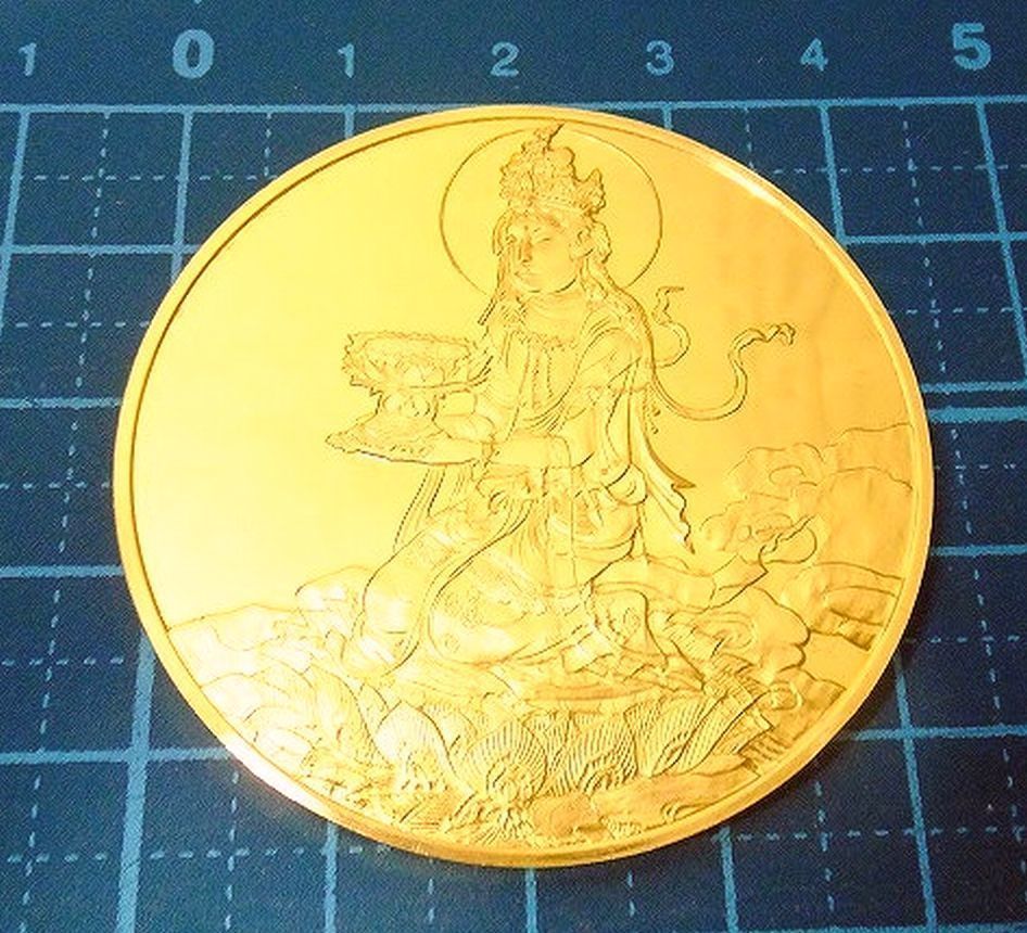  rare goods limited goods Buddhism fine art picture ultimate comfort . earth genuine .. Kouya mountain national treasure ...... sound bodhisattva Buddhist image Tang . pattern original gold finishing original silver made memory medal coin 