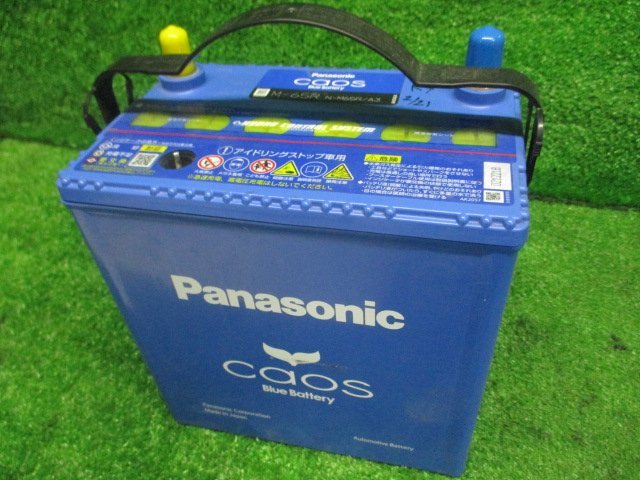 バッテリー Panasonic Caos Blue Battely M-65R アイドリングストップ車用 交換使用開始R4.2/21 電圧12.88V 中古【個人宅配送不可商品】_画像2