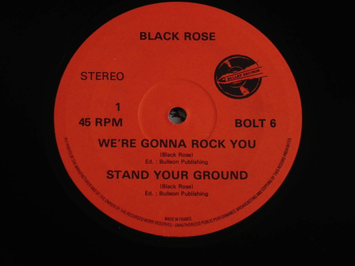 【NWOBHM】UK盤12”single★BLACK ROSE / BLACK ROSE ブラック・ローズ / 4曲入り12インチ シングル BULLET RECORDS BOLT 6★_画像4