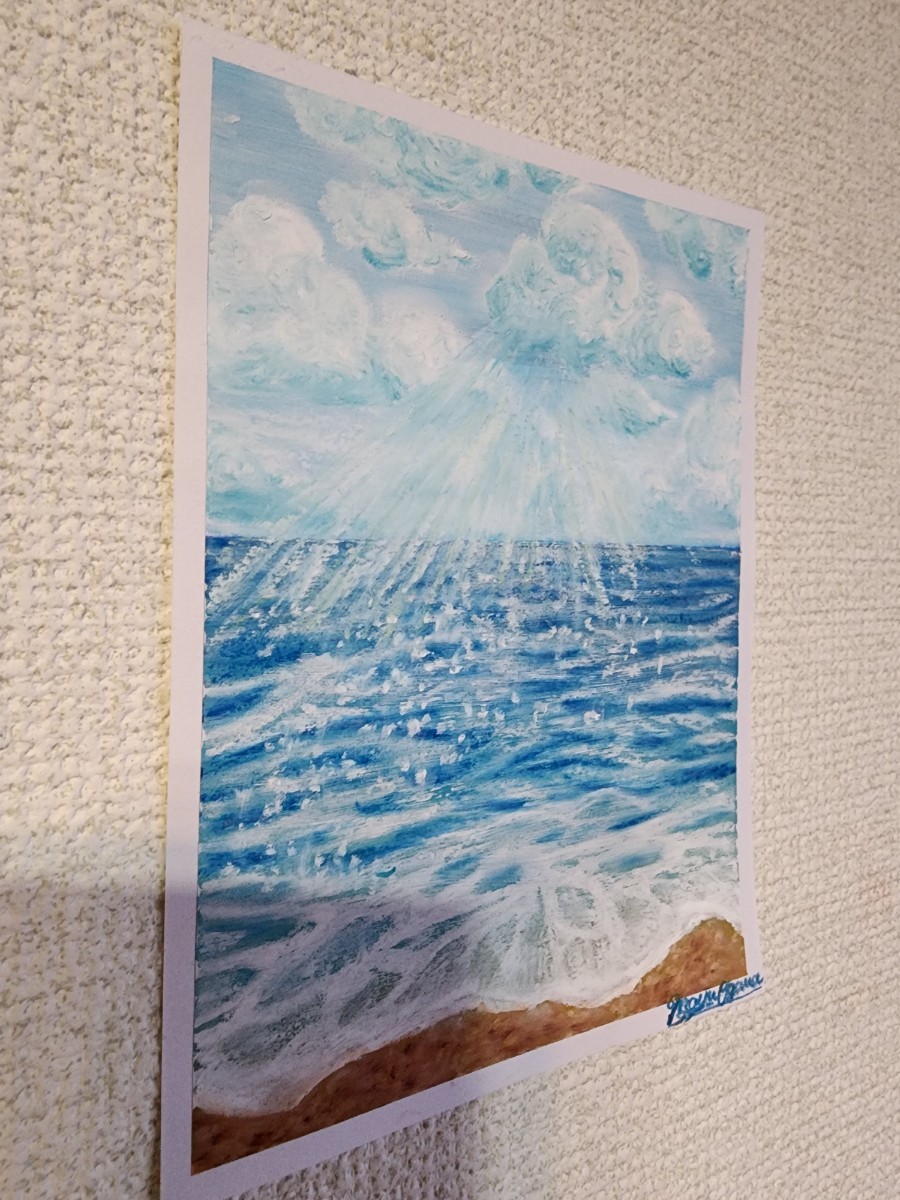 海　風景画　アート　インテリア　絵画　パステル画　アクリル画_画像4