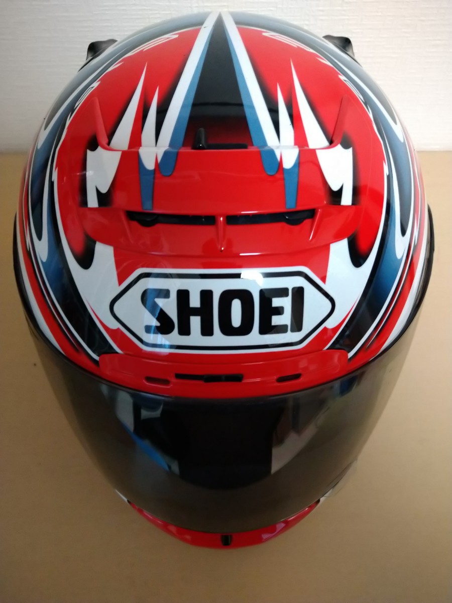 SHOEI フルフェイスヘルメット X-ELEVEN 宇川モデル サイズ不明、センターパッド無し中古品_画像6