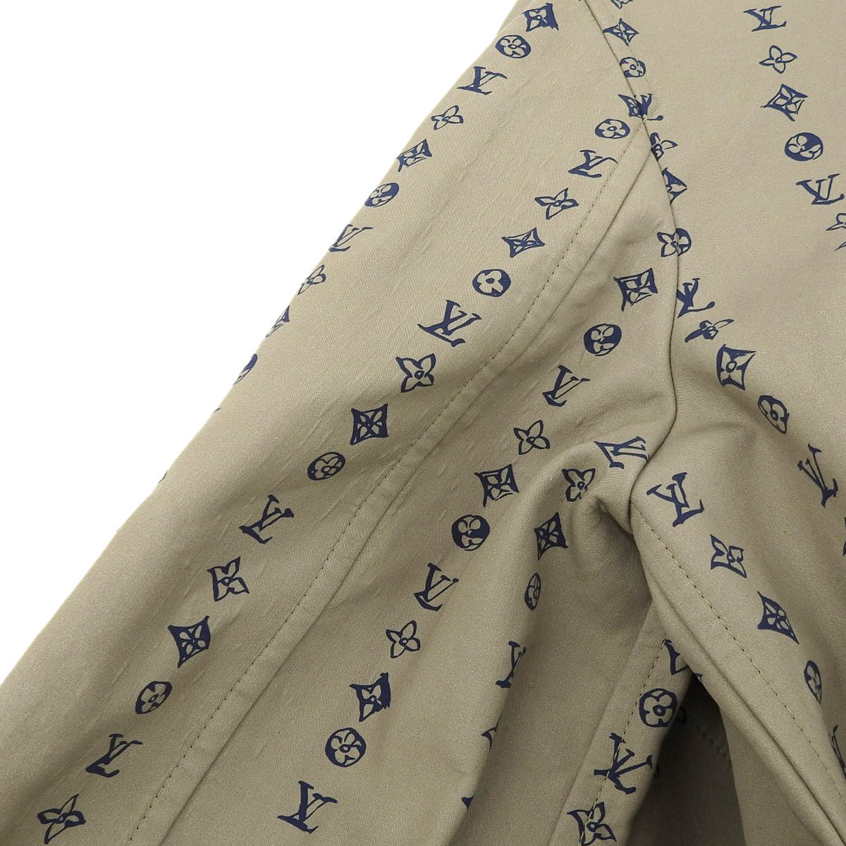  Louis Vuitton monogram stripe bell tedo coat 1A9JXW men's beige LOUIS VUITTON used [ apparel * small articles ]