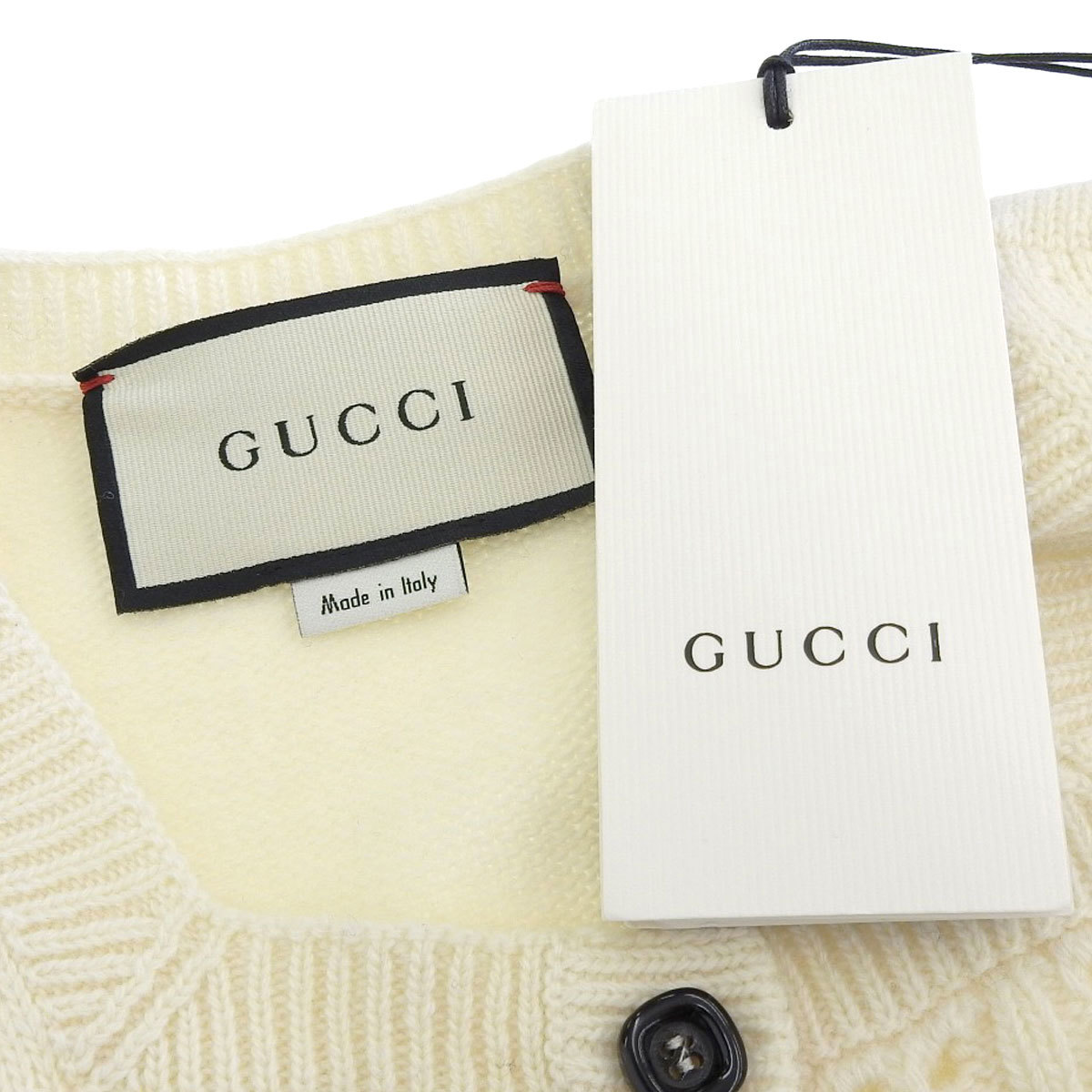 グッチ G 刺繍 ショートスリーブ ニット ワンピース 642084 レディース アイボリー GUCCI [美品] 中古 【アパレル・小物】_画像6