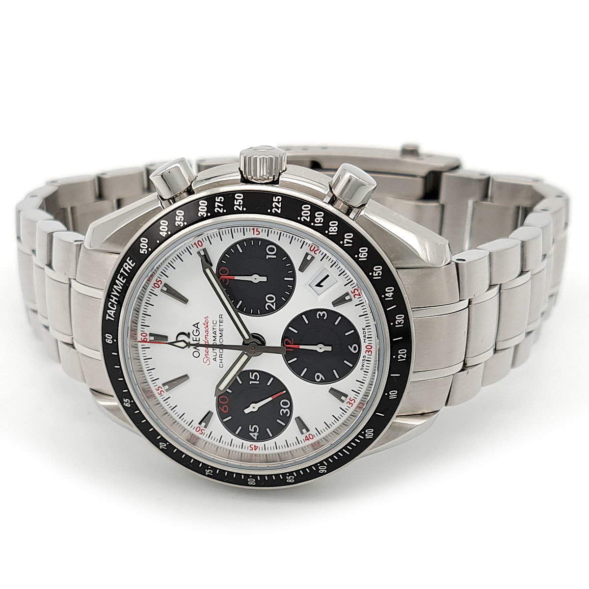  Omega Speedmaster Date chronograph Panda dial 323.30.40.40.04.001 self-winding watch stainless steel used [ clock ]