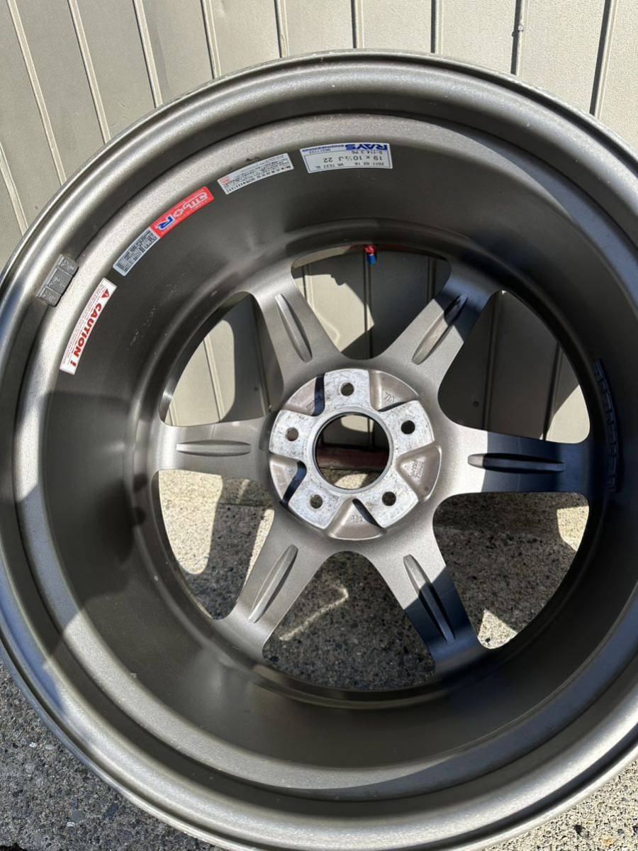 即決送料無料 美品 軽量ホイール RAYS VOLK RACING TE37 SL レイズ 19インチ 10.5J+22 鍛造 2本セット　5穴 114.3_画像7