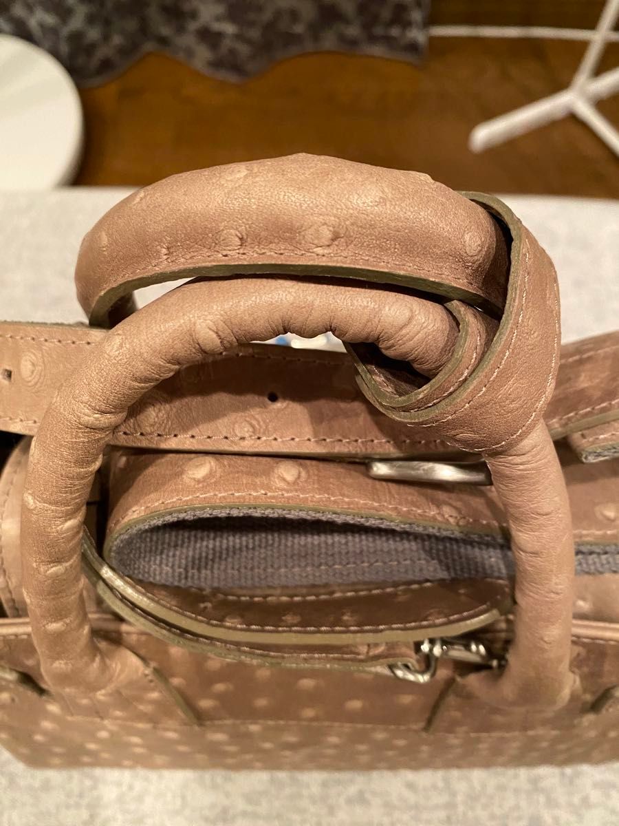 ハンドバッグ ショルダーバッグ 2WAY オーストリッチ型押し M U L made