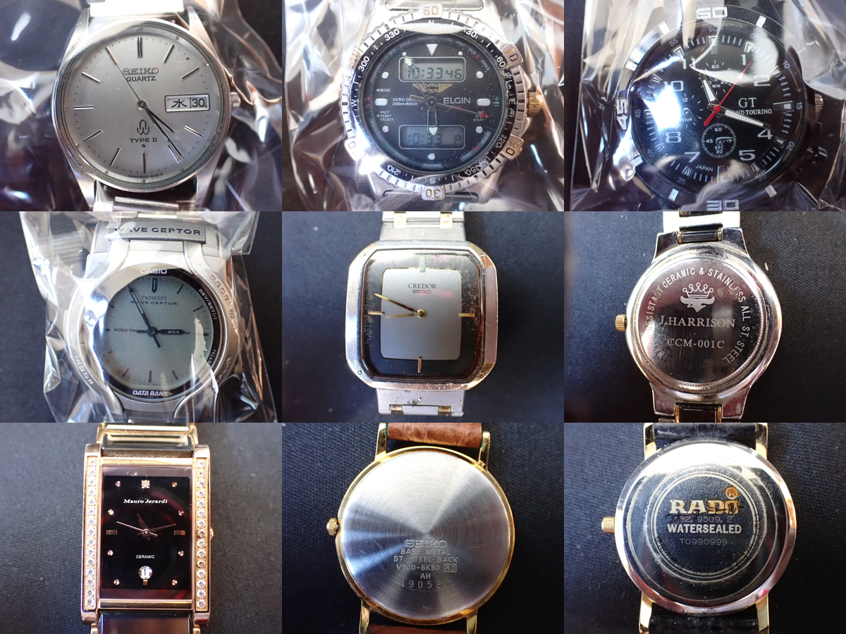 【Y9664】 時計 まとめて 約5kg/クォーツ アナログ デジタル ブランド 腕時計 検:SEIKO CREDOR ELGIN CASIO J.HARRISON RADO VEGA 等_画像2