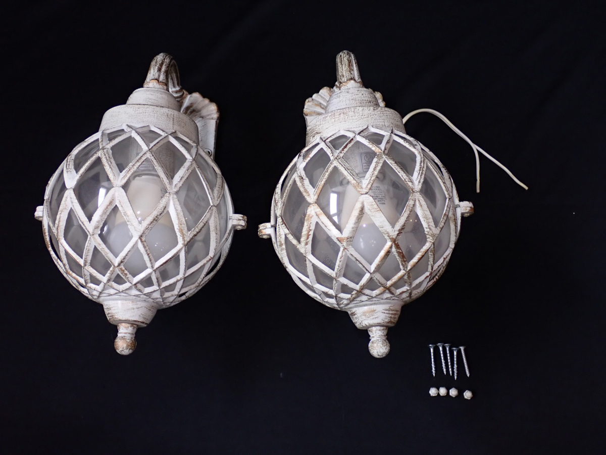 【Y9683】 アンティーク調 洋風 照明器具 ウォールランプ 2点 セット/インテリア ブラケットライト 浮き球デザイン 秋月貿易_画像1