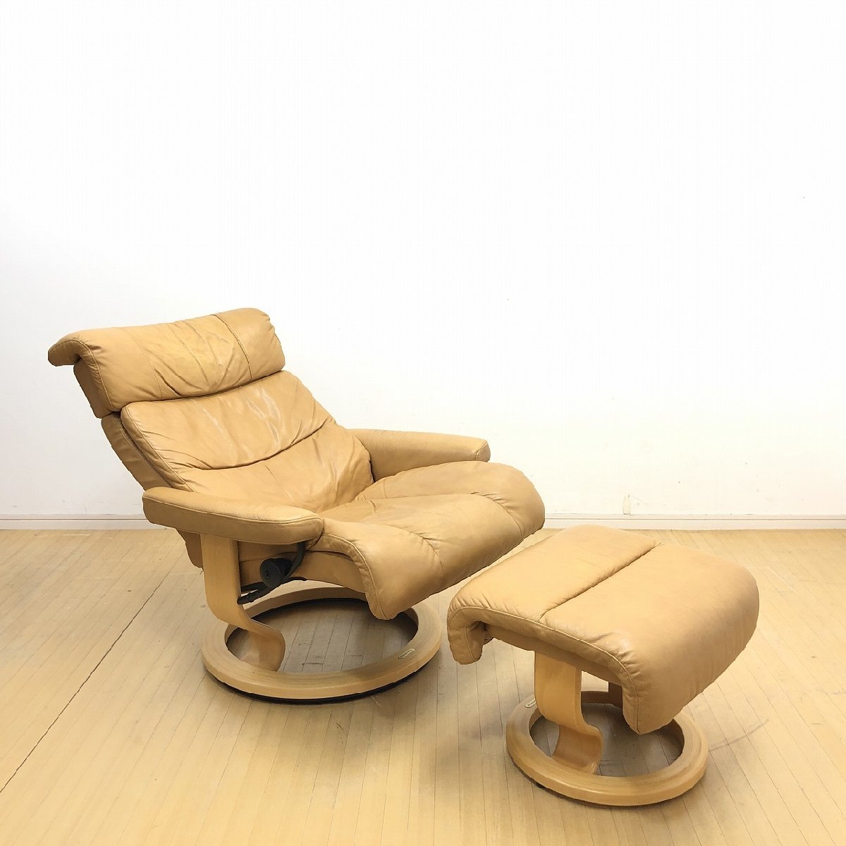 ◆EKORNES エコーネス Stressless ストレスレスチェア オットマンセット 北欧 ノルウェー製 本革 リクライニングソファ 名古屋 引取り歓迎