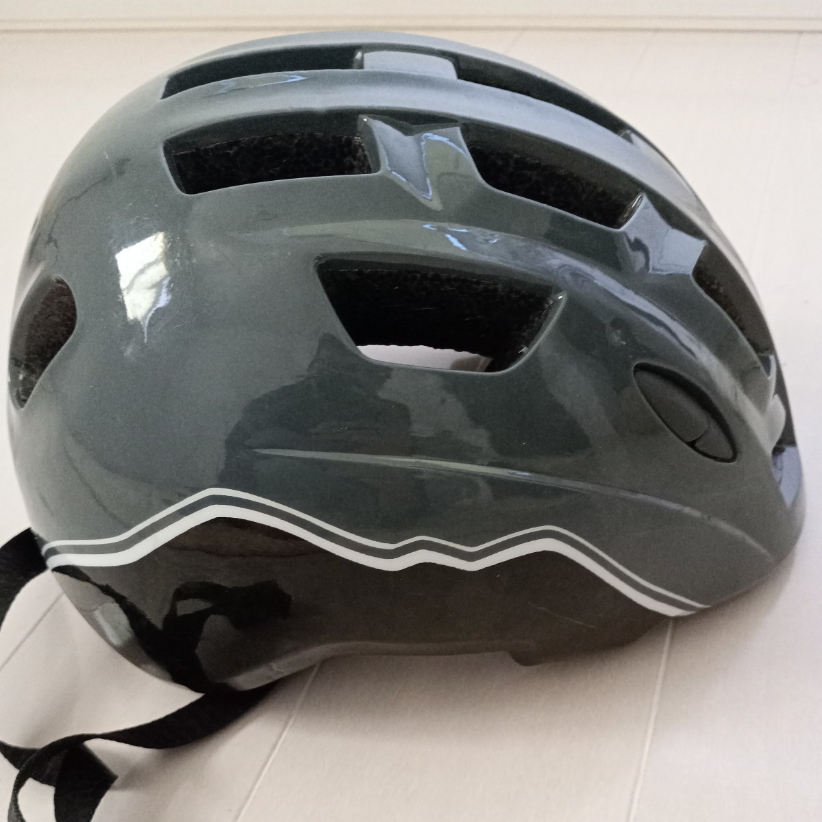 mont-bell モンベル サイクルヘルメット Kid's 50-54cm グレー _画像5