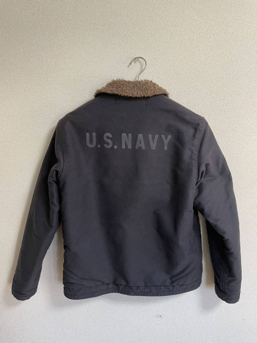 THE REAL McCOY'S N-1 DECK JACKET 40サイズ リアルマッコイズ デッキジャケット ネイビー US NAVY_画像2