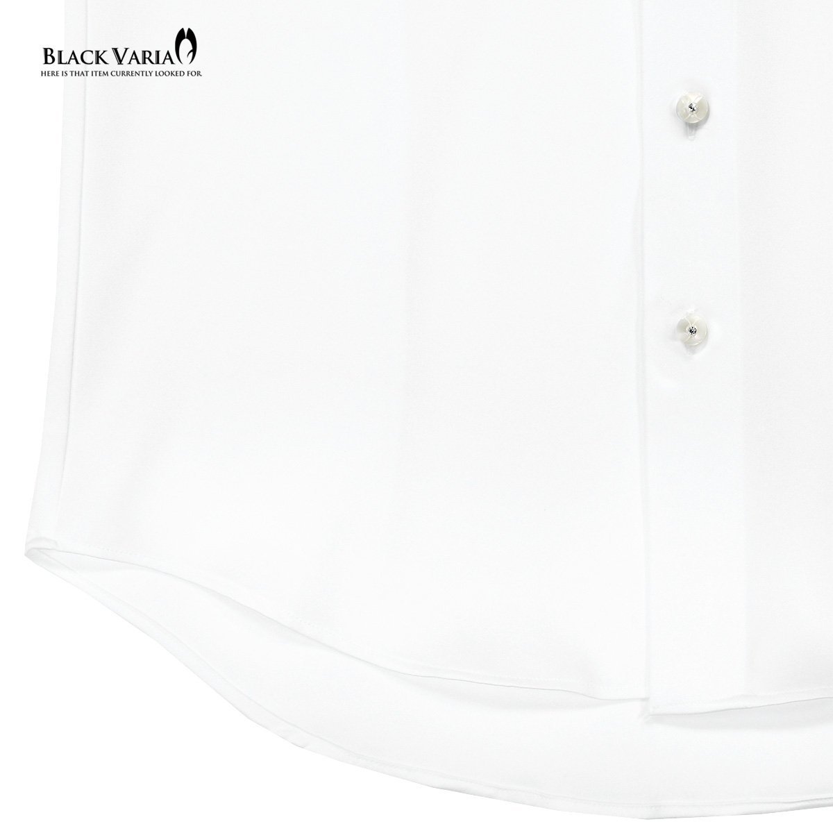 21170-0wh サテンシャツ ラインストーンボタン ドレスシャツ パウダーサテン レギュラーカラー パーティー メンズ (ホワイト白・ボタンC) L_画像4