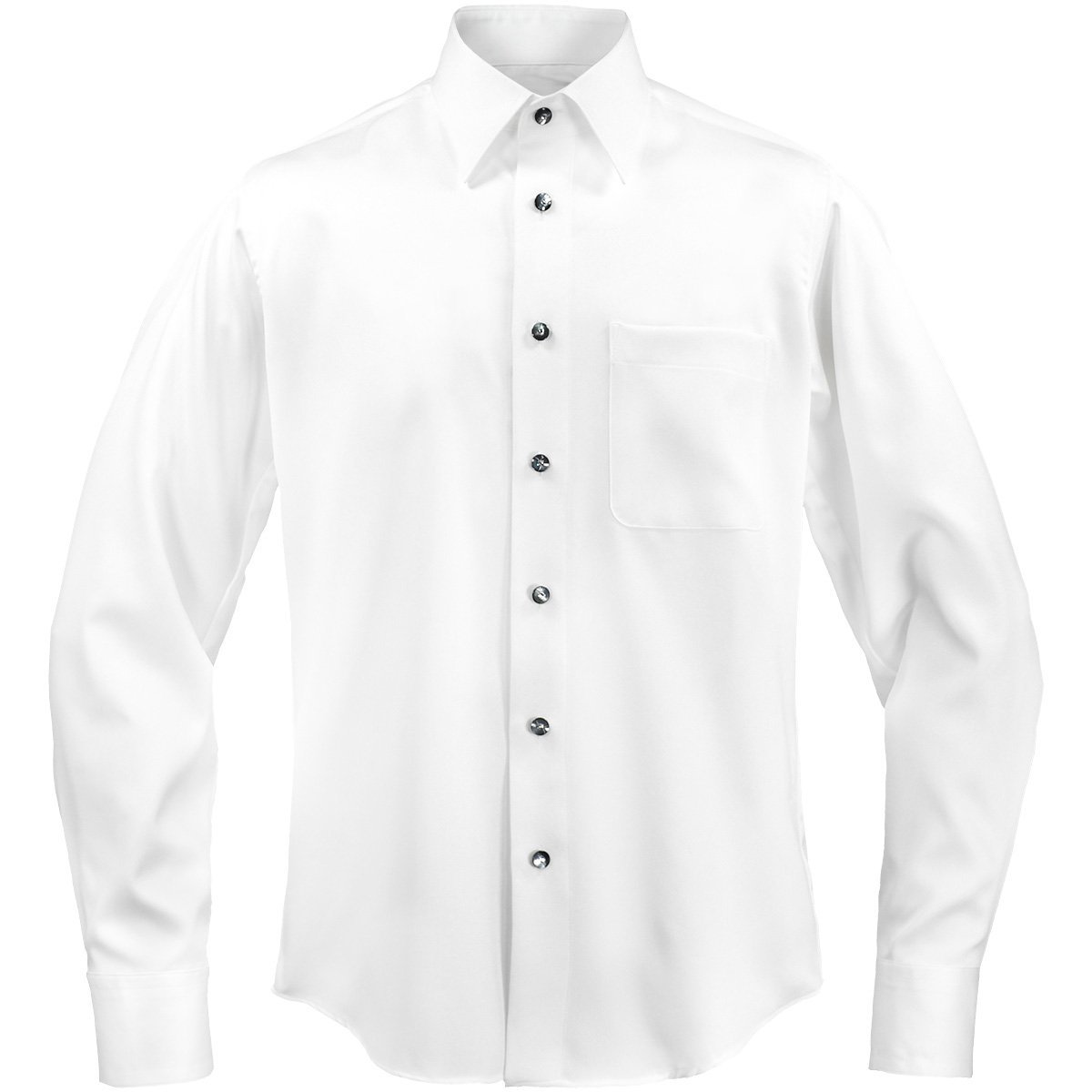 21170-1wh サテンシャツ ラインストーンボタンドレスシャツ パウダーサテン レギュラーカラー パーティー メンズ (ホワイト白・ボタンB) XL_画像8