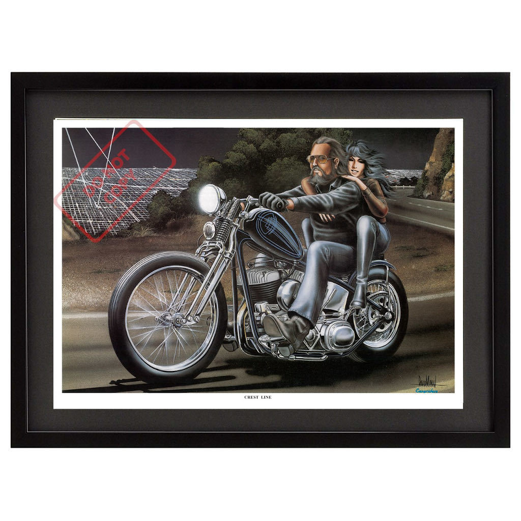 ポスター★David Mann×Easyriders 027『Crest Line』★Chopper/ナックル/パンヘッド/ショベル/ヘルズエンジェルス/Hell's Angels_額装イメージ（額は付属しません）