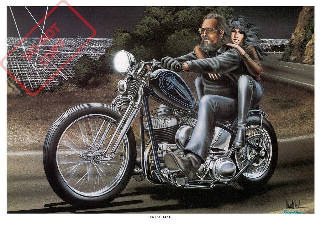 ポスター★David Mann×Easyriders 027『Crest Line』★Chopper/ナックル/パンヘッド/ショベル/ヘルズエンジェルス/Hell's Angels_ポスターサイズ：42cm × 29.7cm