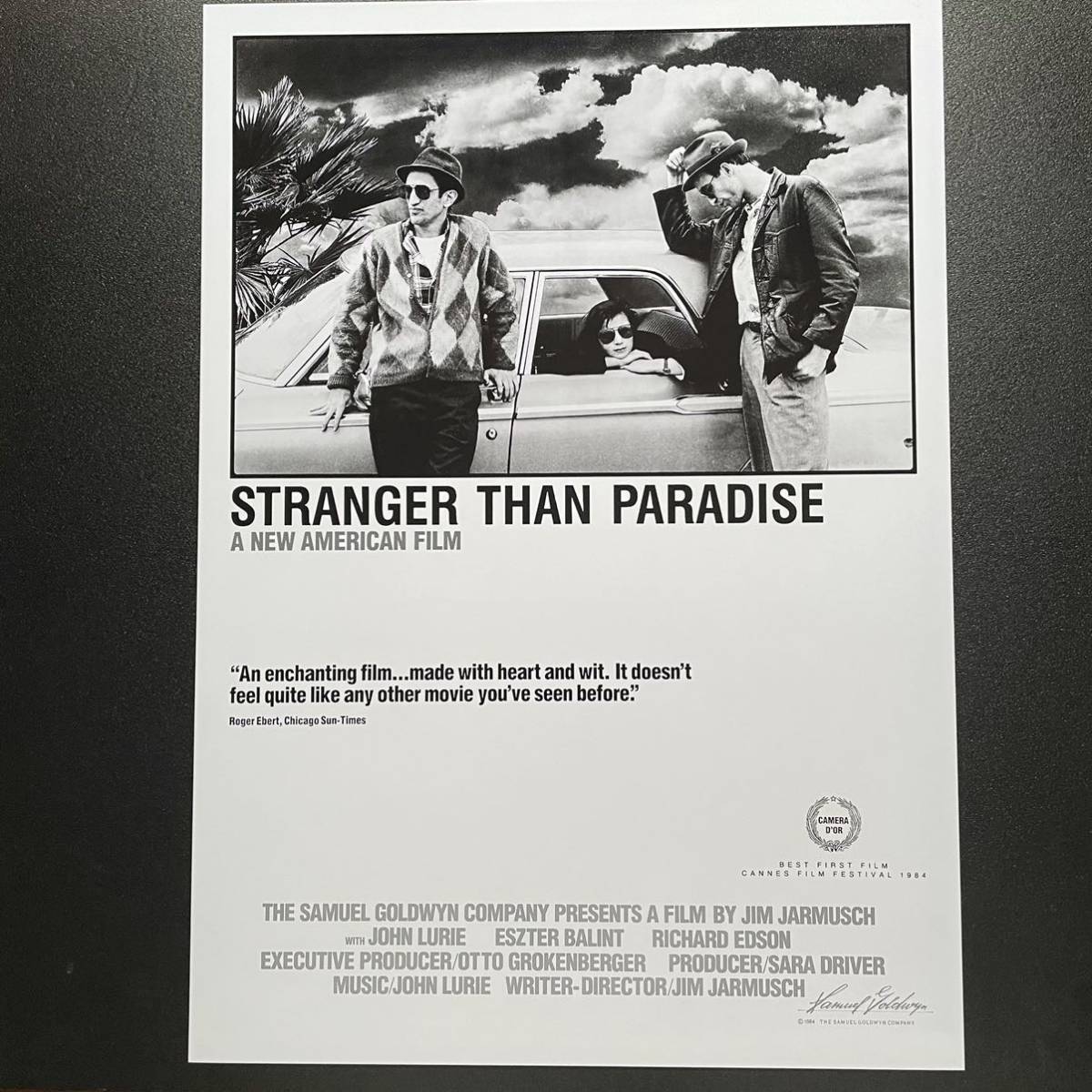 US版ポスター『ストレンジャー・ザン・パラダイス』①（Stranger Than Paradise）1984★ジム・ジャームッシュ/ソニック・ユース/_ポスターサイズ：42cm × 29.7cm