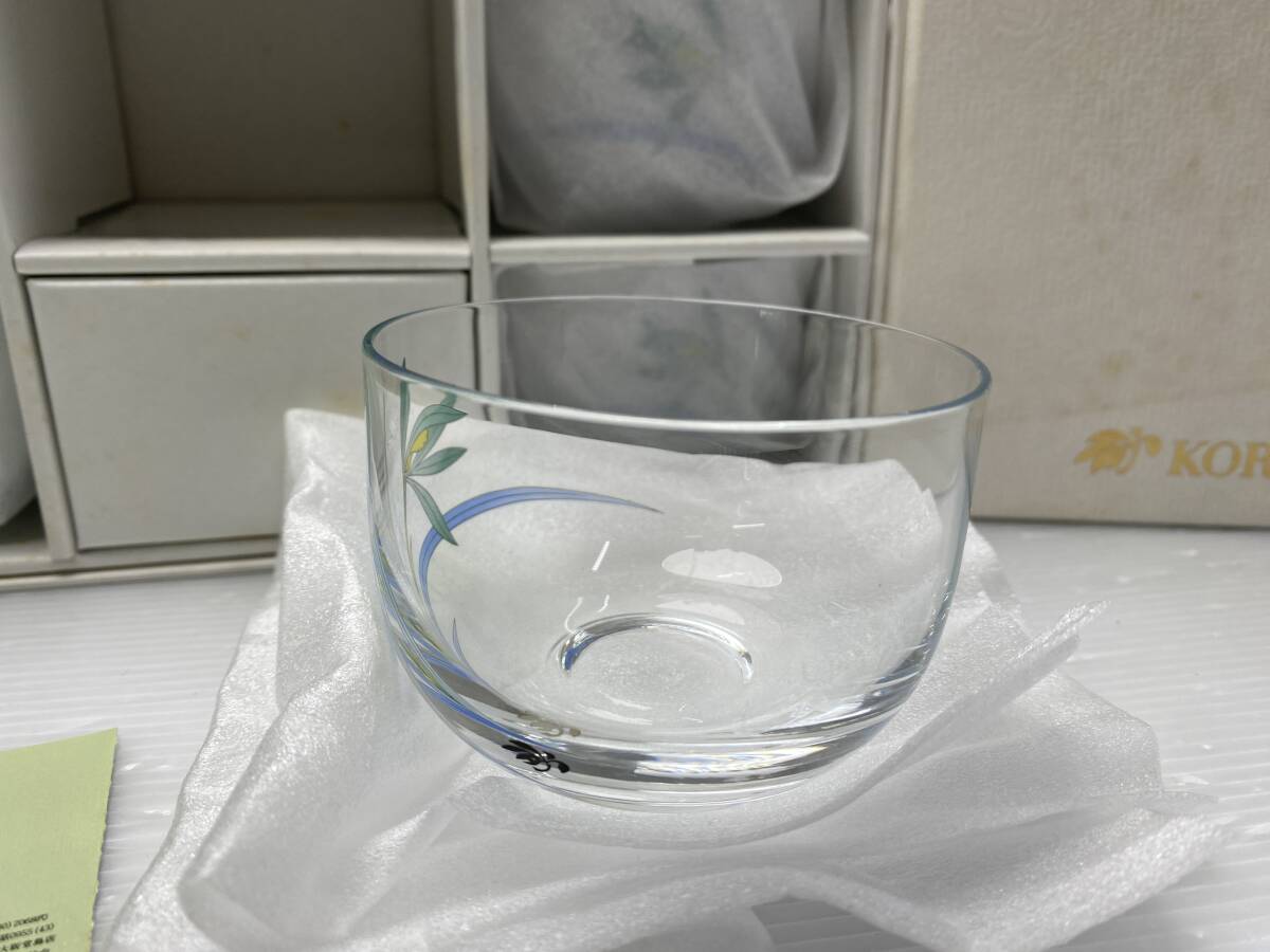 ★香蘭社★湯呑 5客セット クリアグラス 茶器 和食器【中古/現状品】_画像3