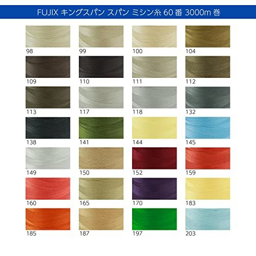 FUJIX フジックス キングスパン スパン ミシン糸 60番 3000m巻 col.401 白 4823_画像4