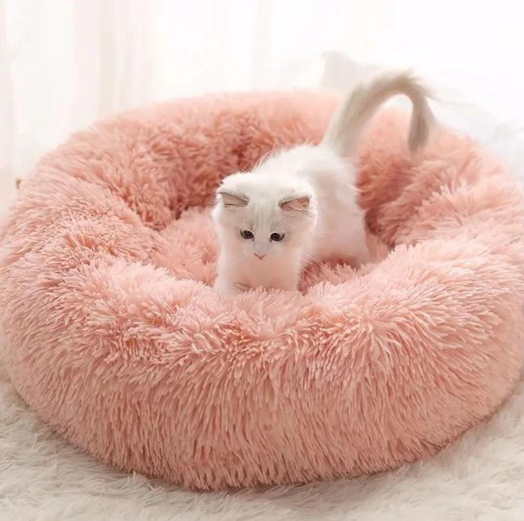 ペットベット 猫ベッド 犬ベッド 洗える クッションベッド 丸型 可愛い ふわふわ ライトグリーン_画像4