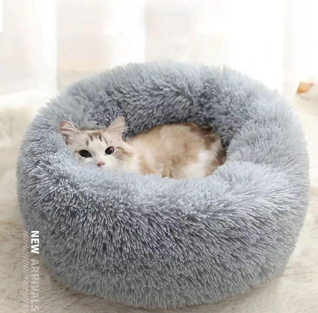 ペットベット 猫ベッド 犬ベッド 洗える クッションベッド 丸型 可愛い ふわふわ ライトグリーン_画像3