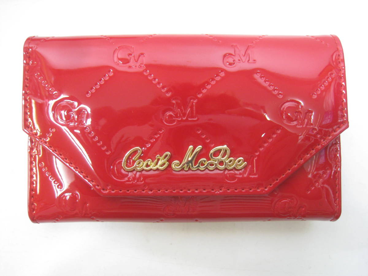  новый товар CECIL McBEE Cecil McBee 3. складывать кошелек бумажник красный красный 
