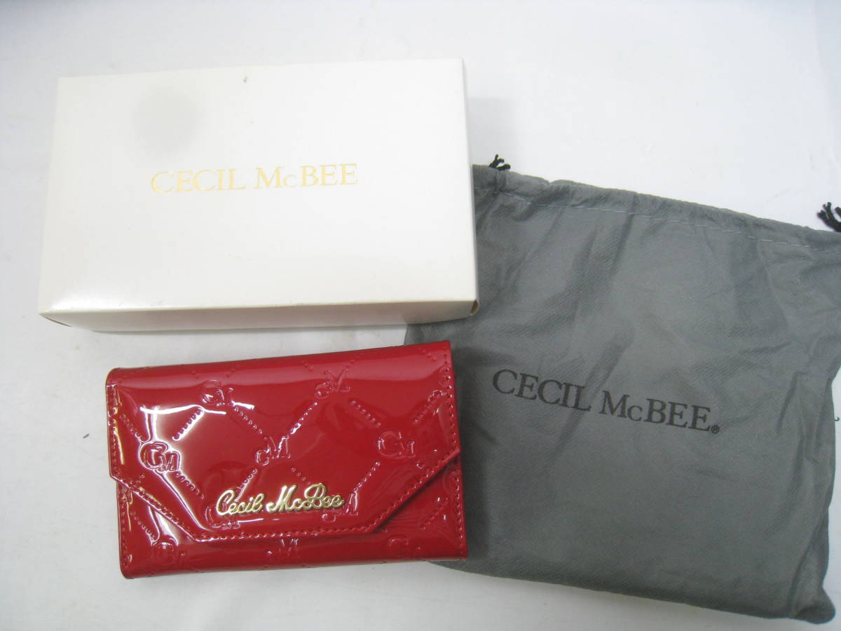 新品 CECIL McBEE セシルマクビー 3つ折り財布 ウォレット 赤 レッド_画像1