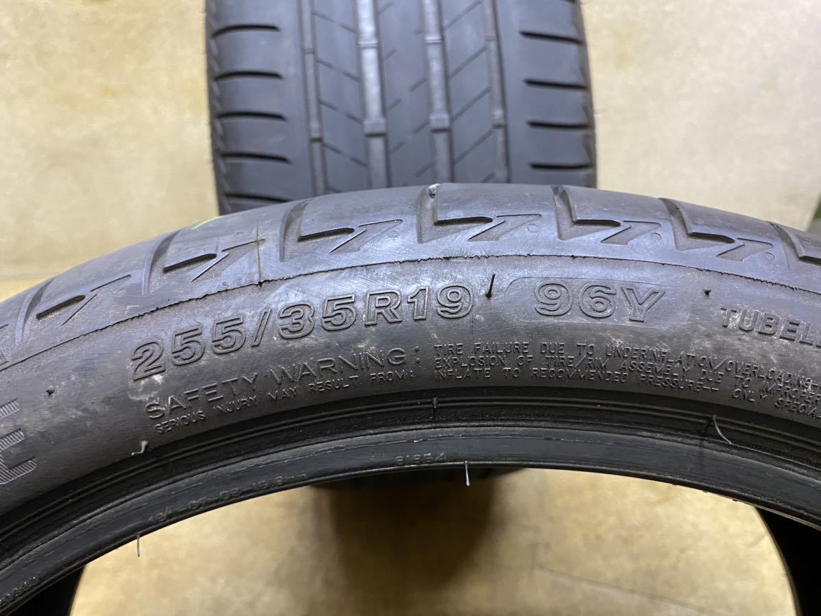 255/35R19（96Y）ブリヂストン TURANZA（RFT）ランフラット 中古2本 2020年製 255/35/19_画像5