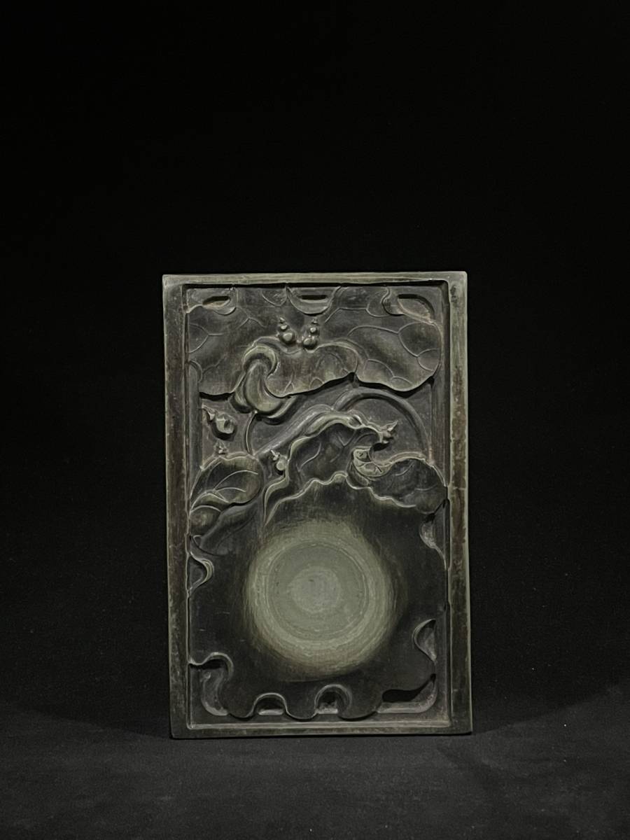 6300円 秘藏 ハスの葉 緑端硯 中国古美術 美術品 時代物 古賞物 6300円 秘藏 ハスの葉 緑端硯 中国古美術 美術品 時代物 古賞物