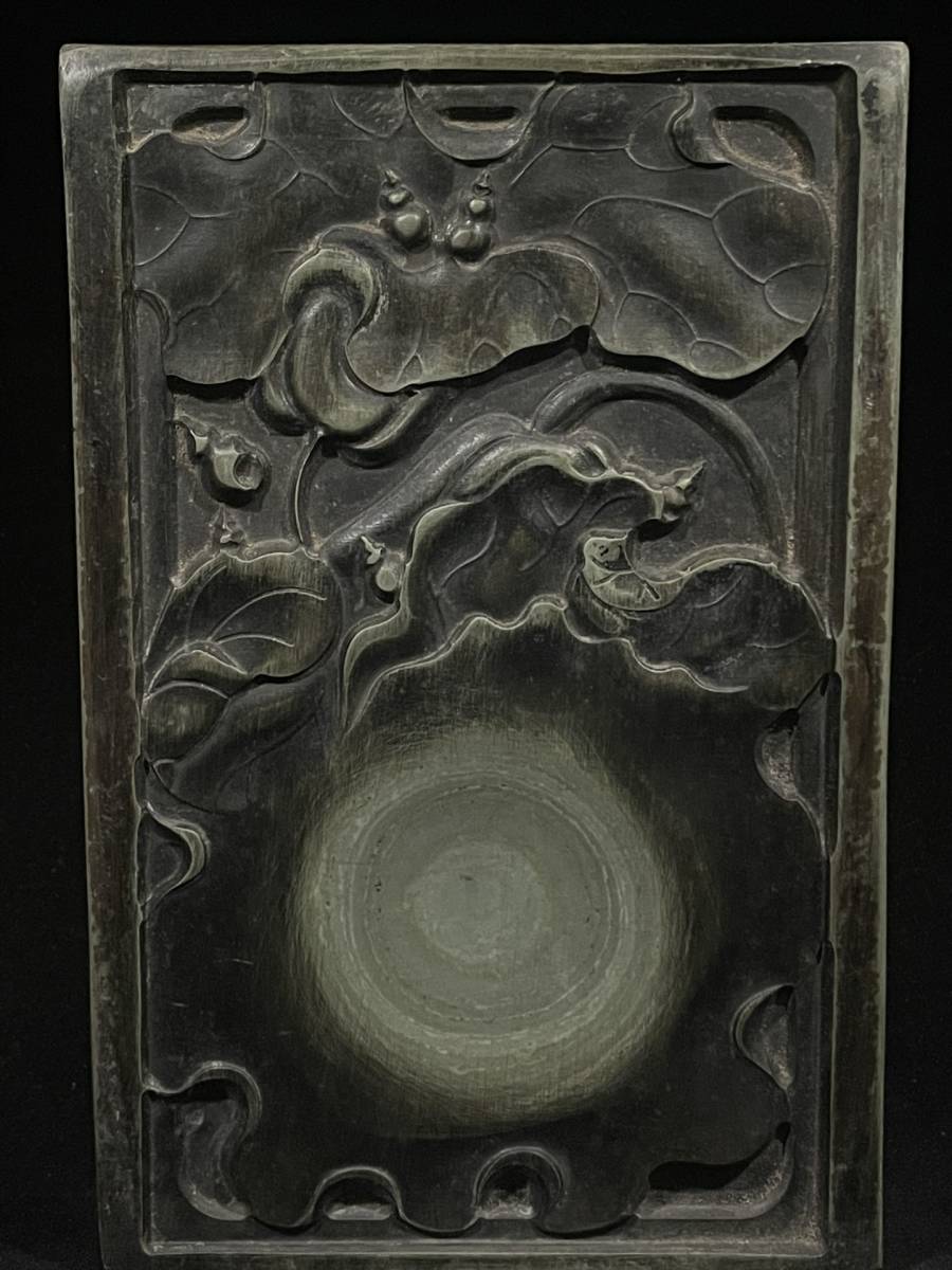 6300円 秘藏 ハスの葉 緑端硯 中国古美術 美術品 時代物 古賞物 6300円 秘藏 ハスの葉 緑端硯 中国古美術 美術品 時代物 古賞物