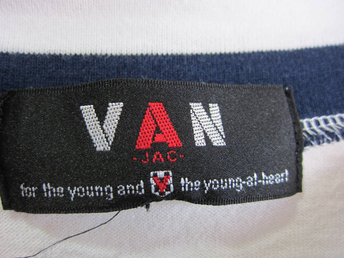 VAN JAC ヴァンヂャケット メンズ L 綿 コットン カットソー ボートネック トップス コットンニット タ836_画像5