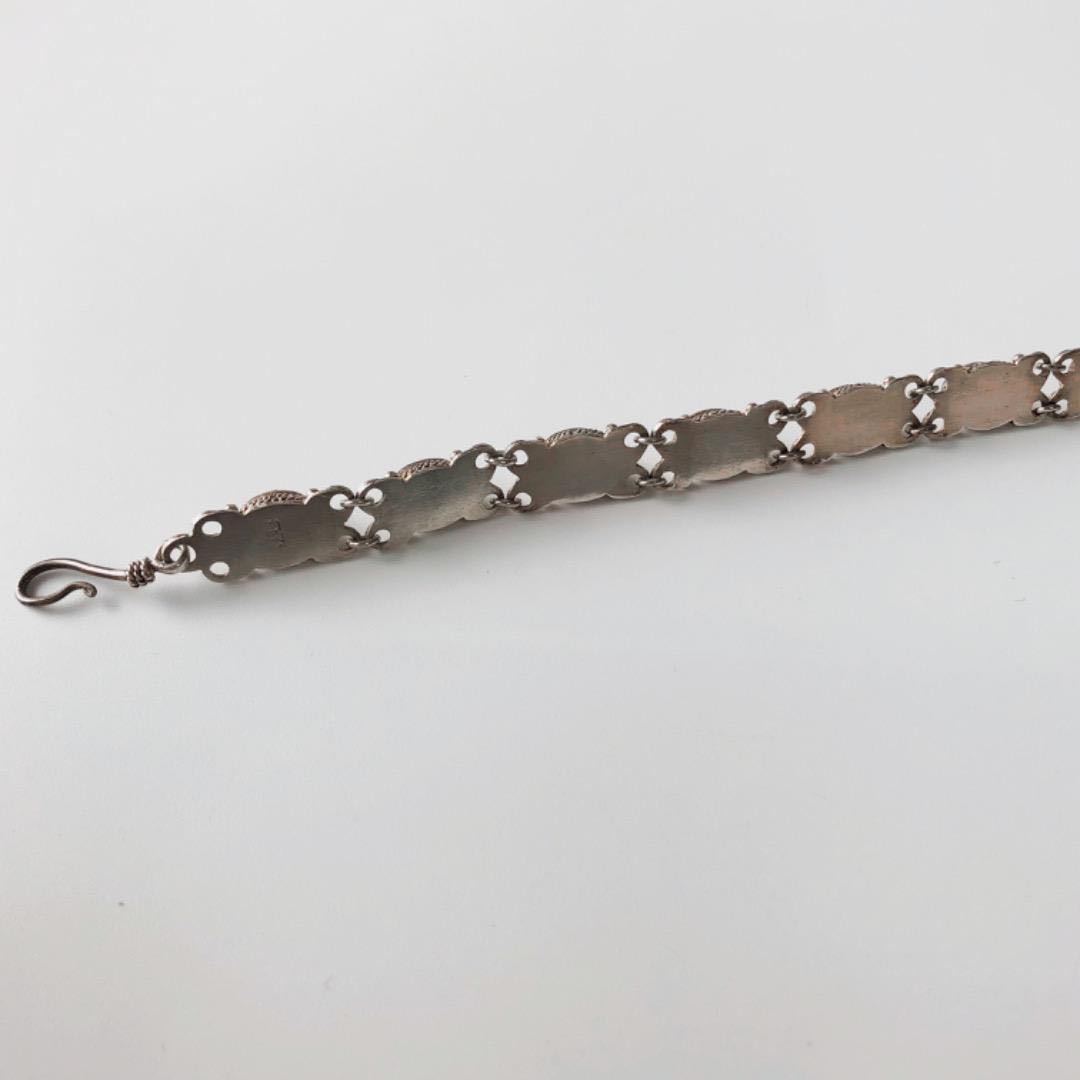 ヴィンテージ シルバー ペンダント Mexican Bracelet メキシカンシルバー ブレスレット SILVER925 ブラック オニキス スターリング 刻印の画像4
