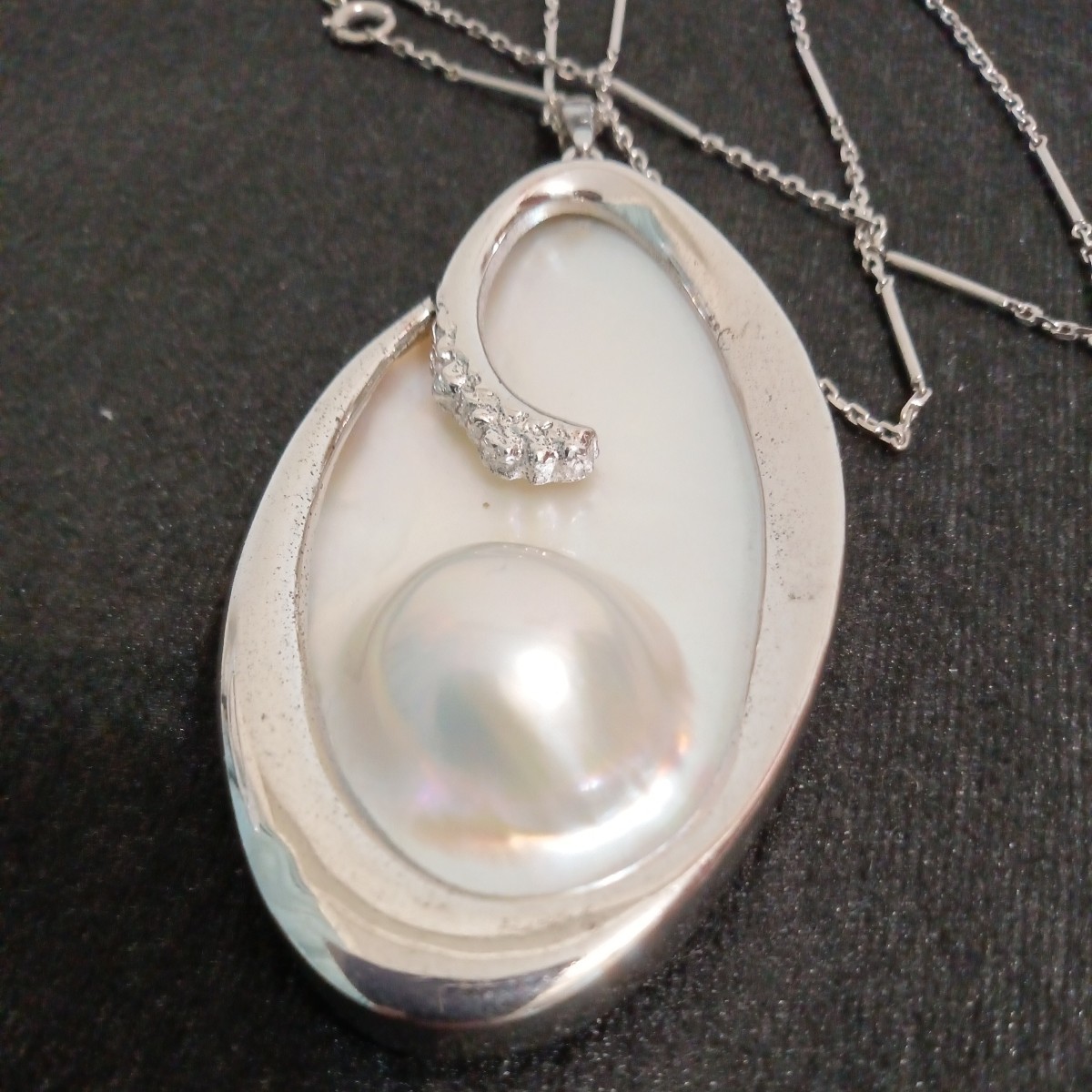マベパール　マベ真珠　ネックレス　ベンタンド　刻印あり　真珠　パール　アクセサリー　重さ約28g