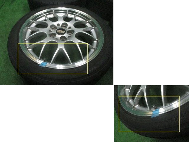 64499◆BBS RG714 17インチアルミ 17×7.5J オフ48 PCD100 5穴 215/45R17 4本◆_画像9