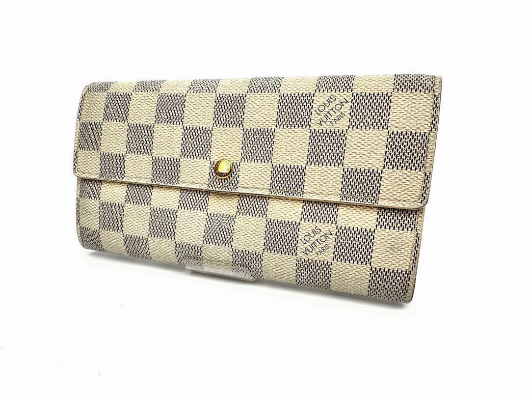 LVルイヴィトン*二つ折り長財布ダミエアズールポルトフォイユ サラ*N61735ロングウォレットLouis Vuitton*アイボリー男女兼用_画像1