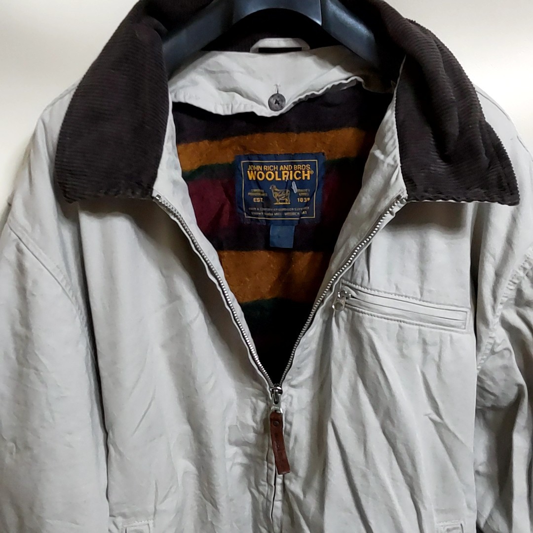 A6 WOOLRICH ウールリッチ XL ベージュ ハンティング ジャケット フリースライナー付き アウター ビンテージ アメリカ 古着 90s メンズ_画像4