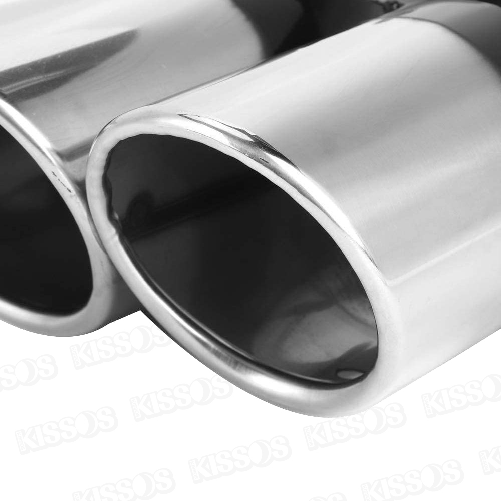  car oval muffler cutter 2 pipe out stainless steel exhaust tube 38mm 53mm custom dress up all-purpose 