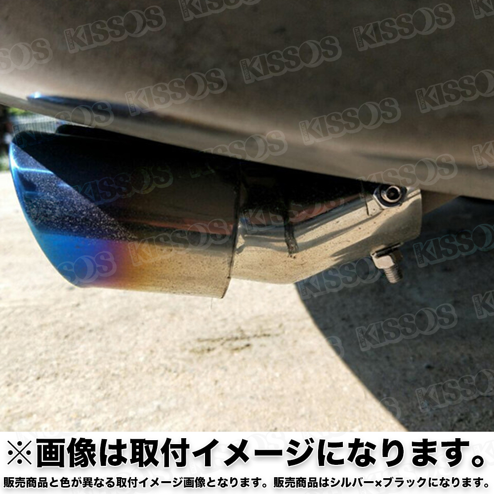  car oval muffler cutter 2 pipe out stainless steel exhaust tube 38mm 53mm custom dress up all-purpose 