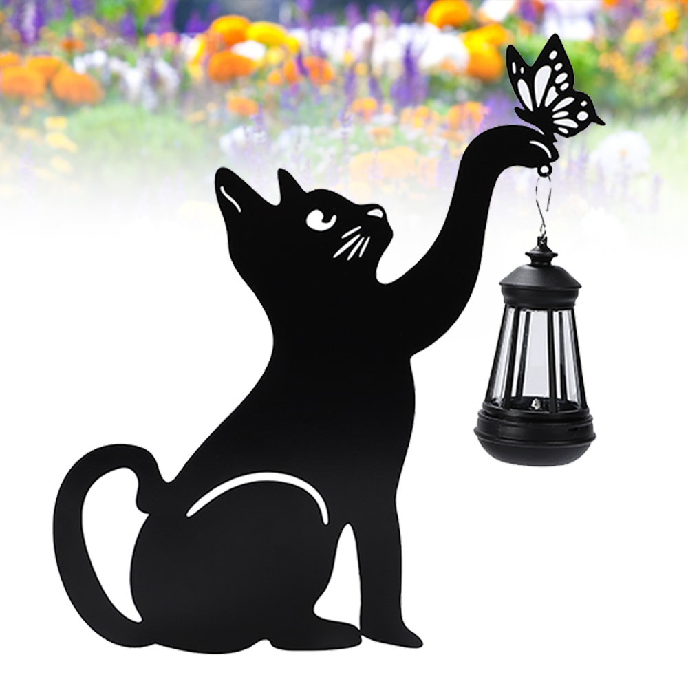  garden light solar light plate cat cat objet d'art lantern pretty lighting 