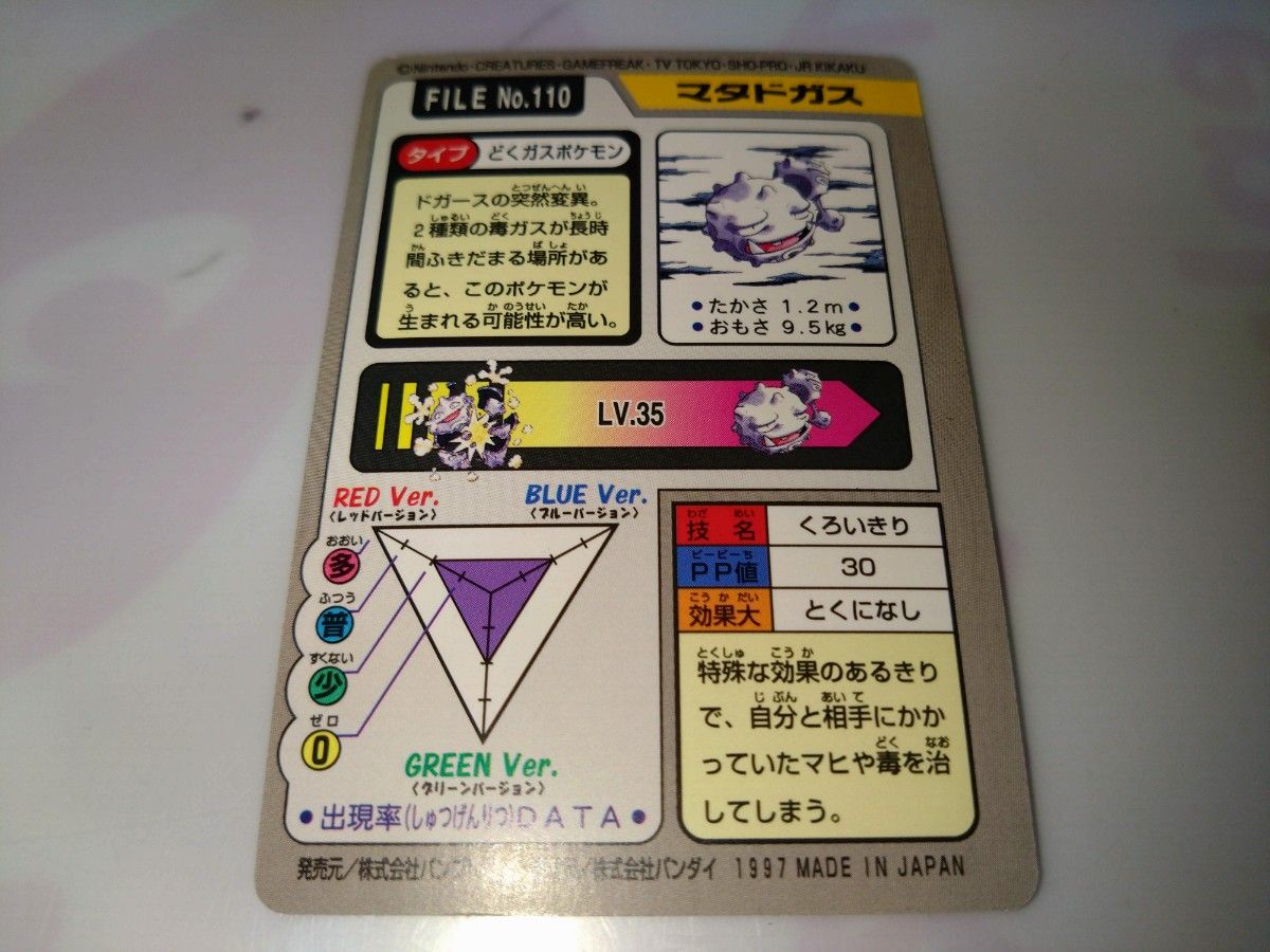ポケモン カードダス ドガース マタドガス モンジャラ3枚セット ポケモン カードダス ドガース マタドガス モンジャラ3枚セット