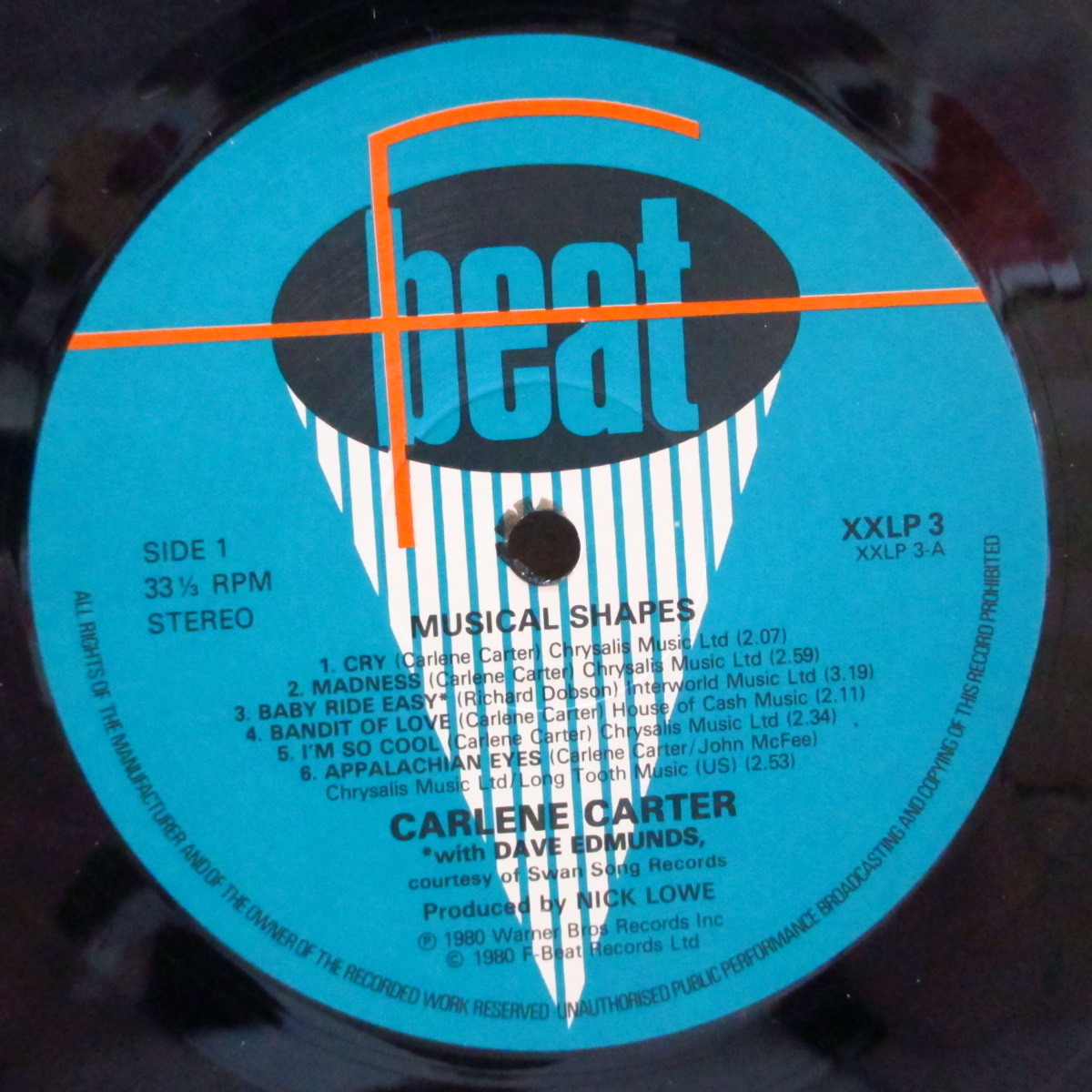 CARLENE CARTER(カーレン・カーター)-Musical Shapes (UK オリジナル LP+固紙インナーの画像3